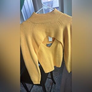 Anthropologie Yellow Women's Sweater and cami duo